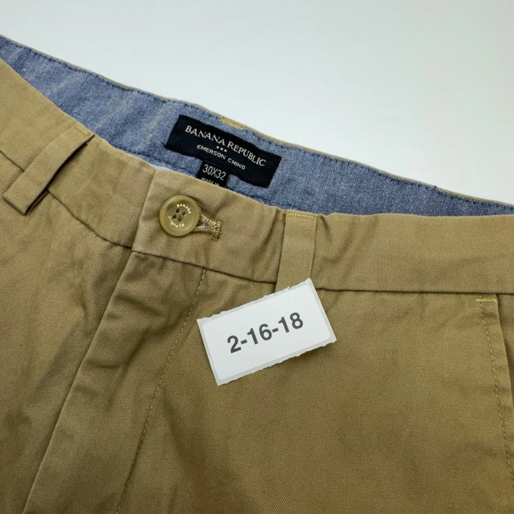 Banana Republic Pants Mens 30x29 Khaki Brown Emerson‎ Chino Preppy Classic